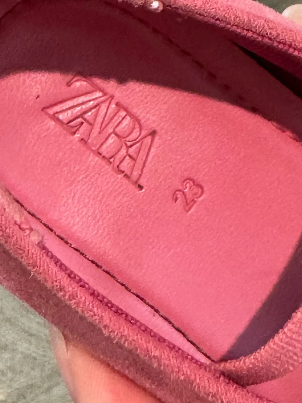 Zara Kids Coral Pink Suede Ballet Flats with Elastic Strap